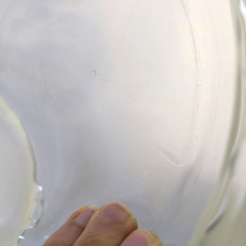 Vintage Pyrex Clear Glass Pie Plate Set 228 8.5in and 229 10in Scalloped Edge